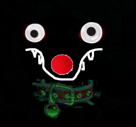 borp doggy, void dog fursona with clown nose and ambiguous vibes, may emit ant pheromones